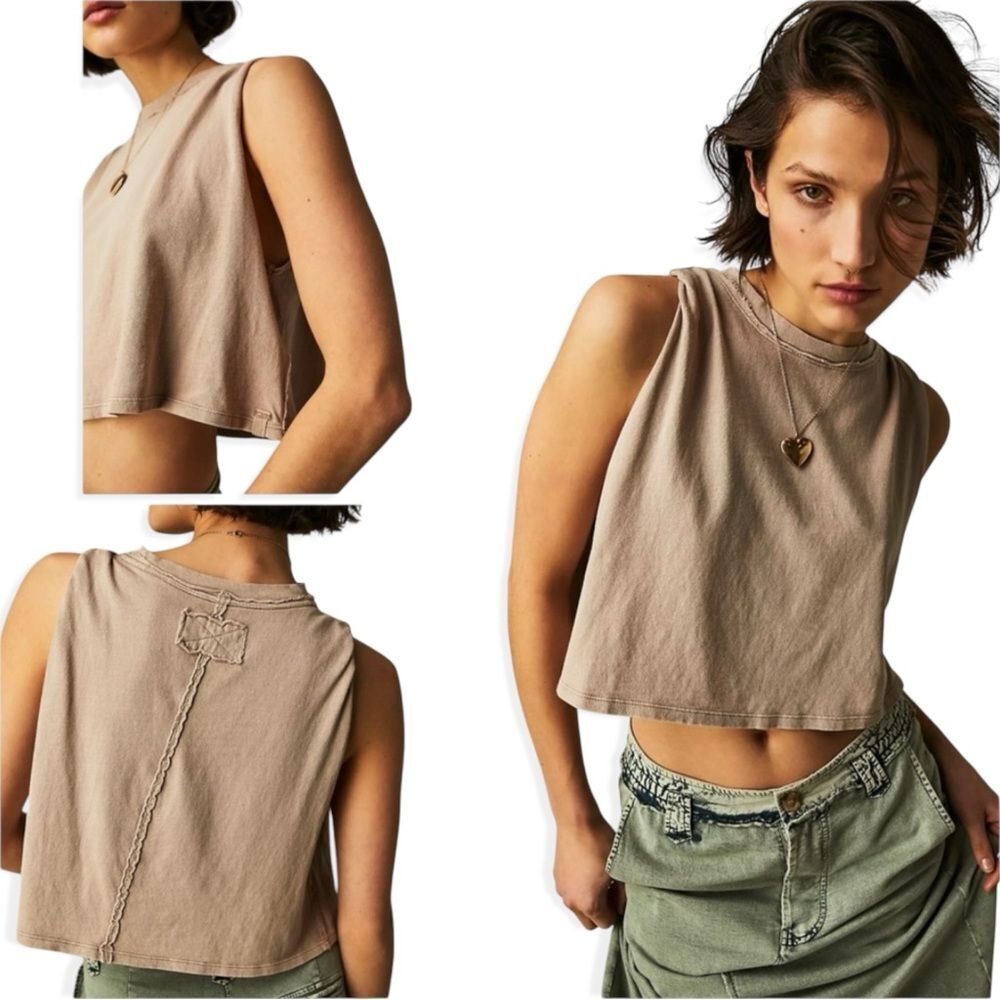 NWT Free People We The Free Tied Up Muscle Tee Size XL - Picture 12 of 13